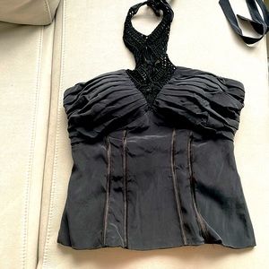 Bebé Lace Detailed Satin Top